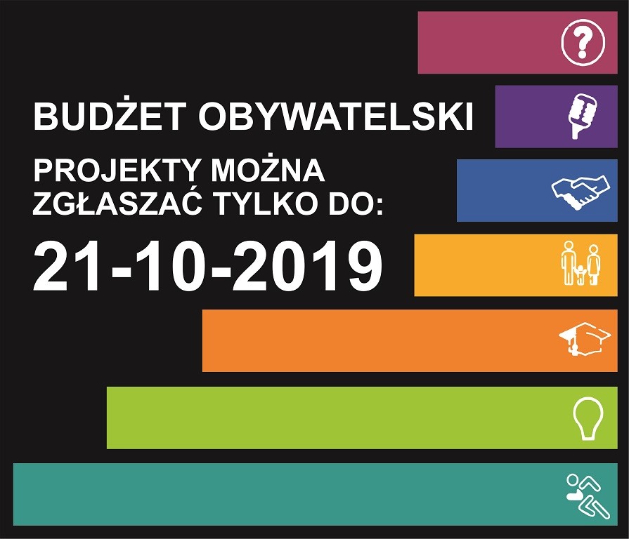 Budżet obywatelski 2020 - wnoszenie projektów do 21-10-2019! Budżet obywatelski 2020 - wnoszenie projektów do 21-10-2019!
